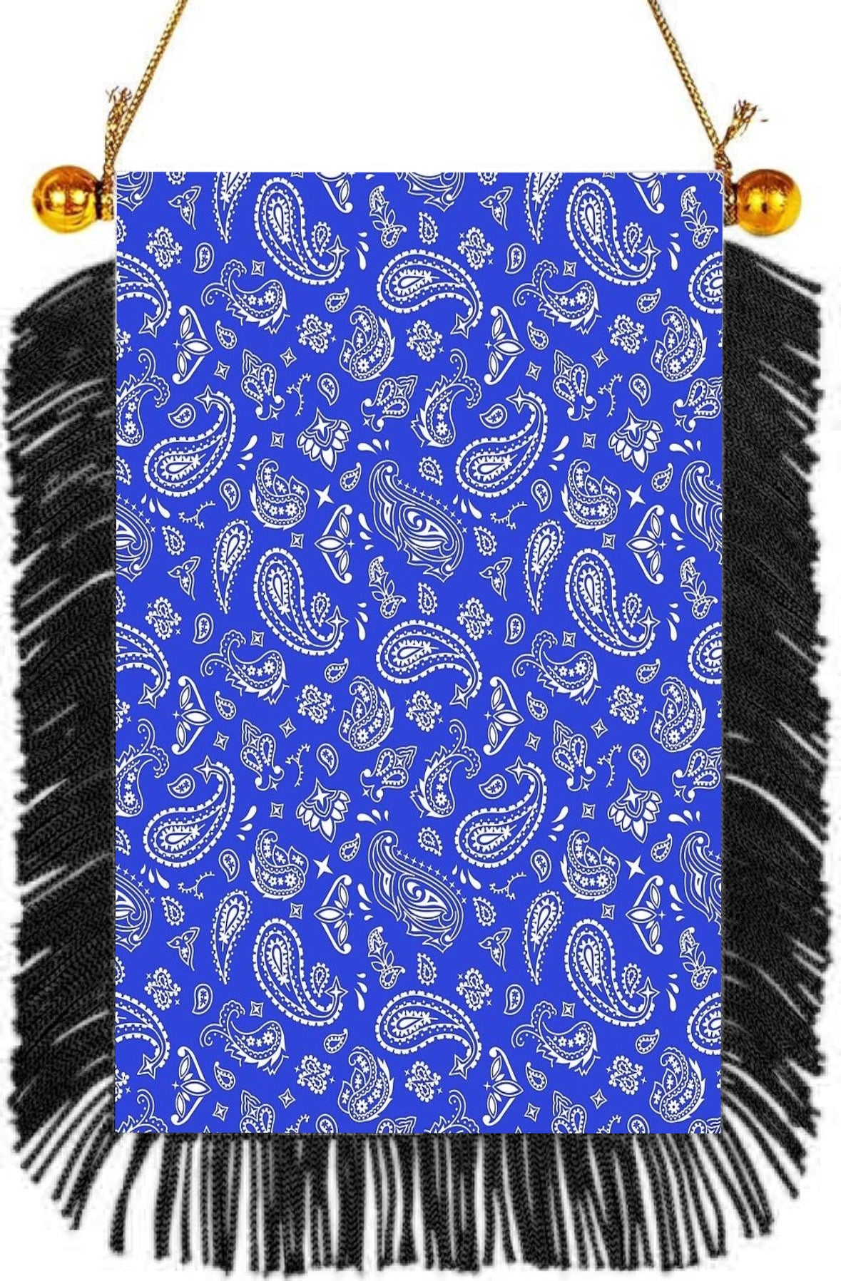 Blue Paisley Hanging Banner 4 x 6 inch