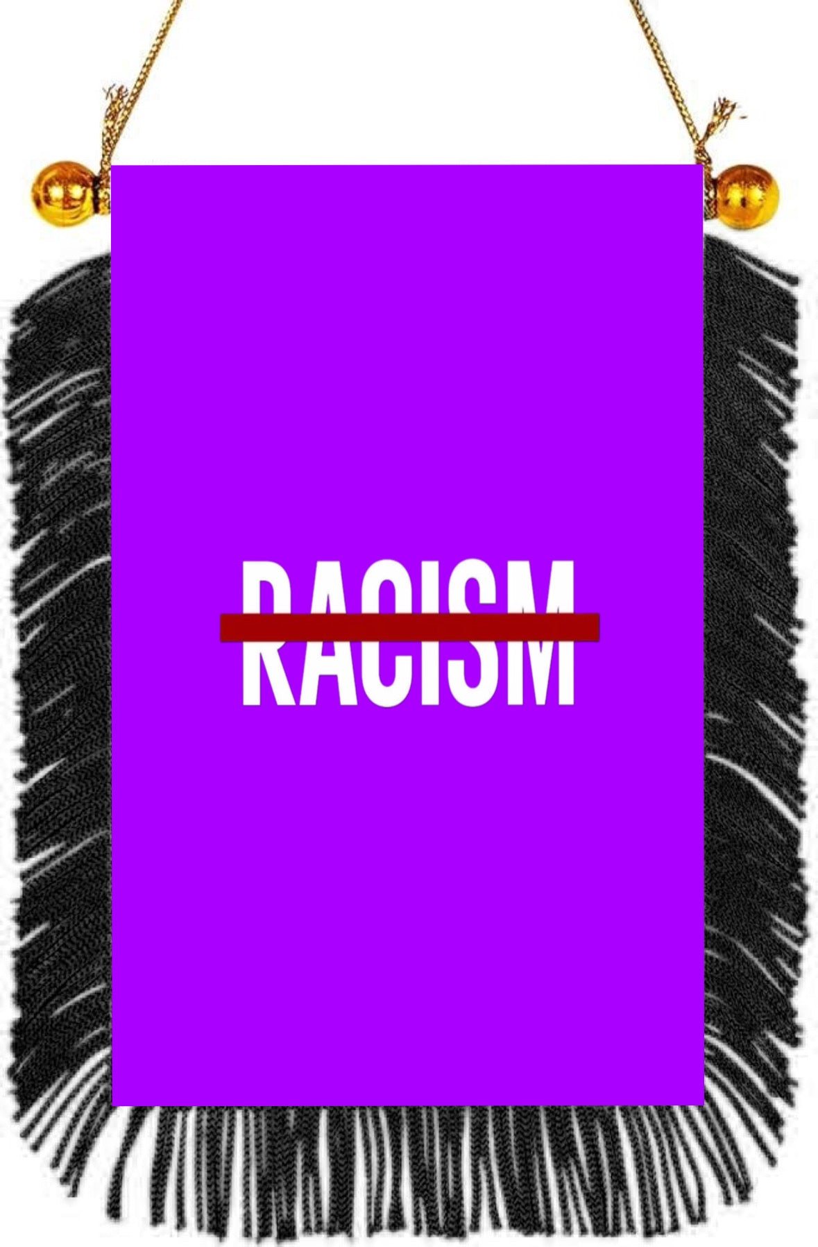 No Racism Hanging Banner 4 x 6 inch