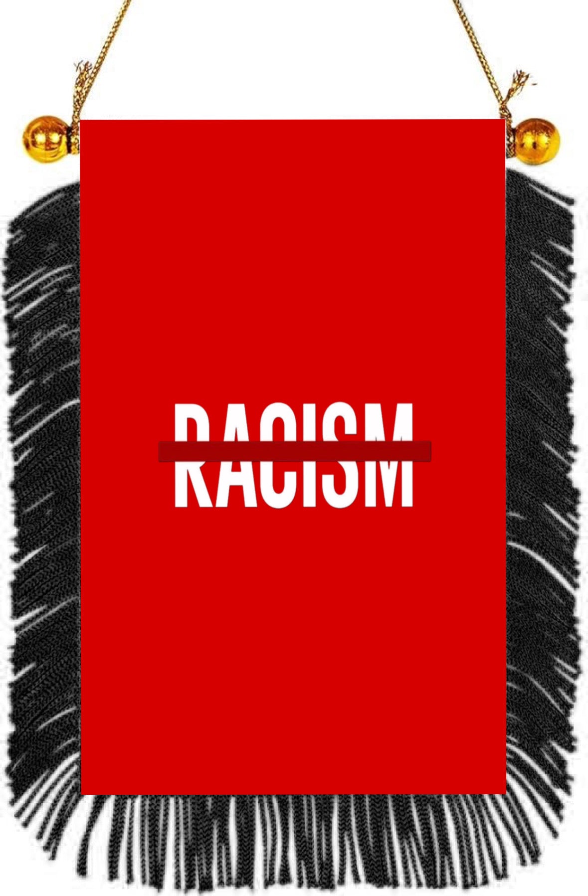 No Racism Hanging Banner 4 x 6 inch