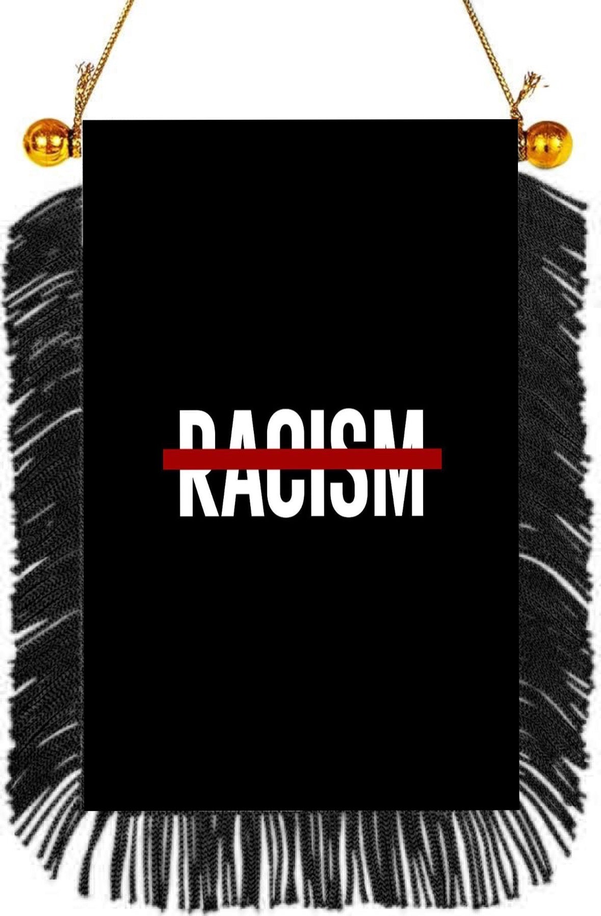 No Racism Hanging Banner 4 x 6 inch