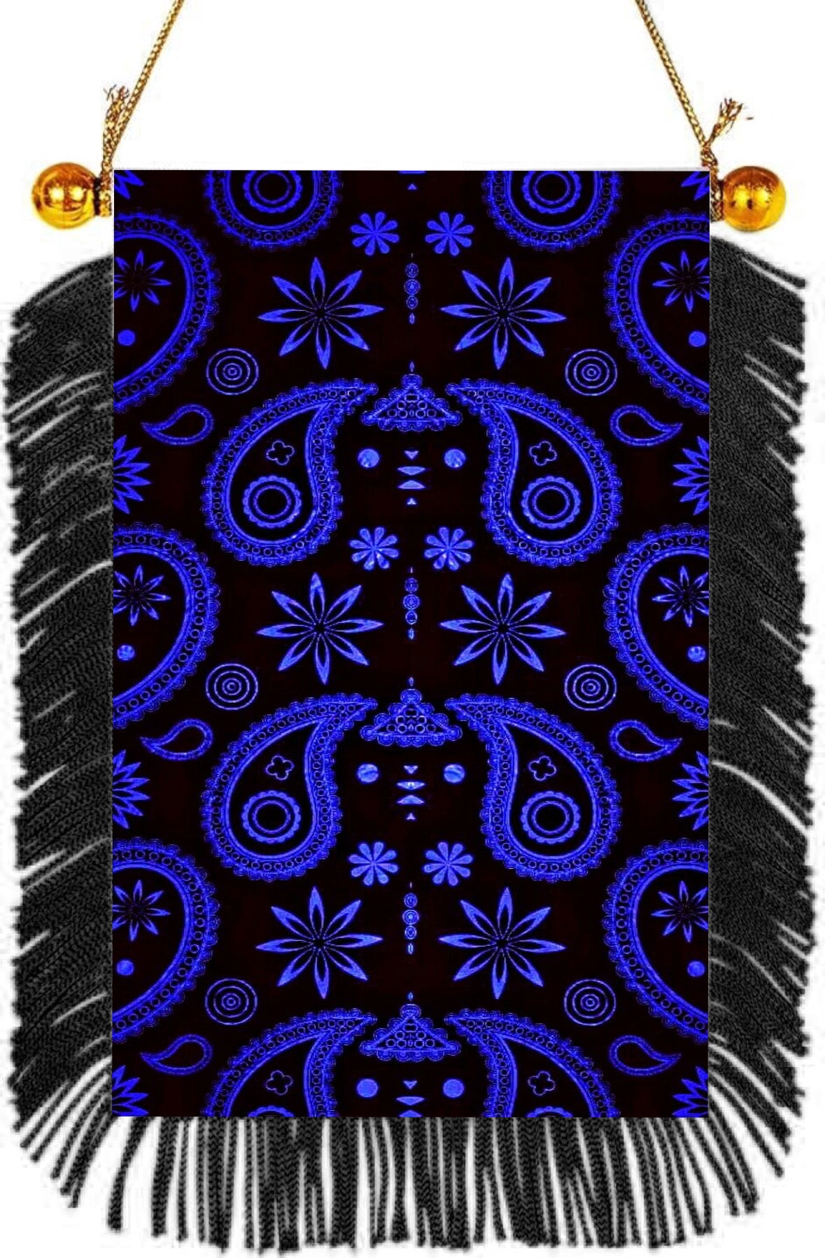 Blue Paisley Hanging Banner 4 x 6 inch